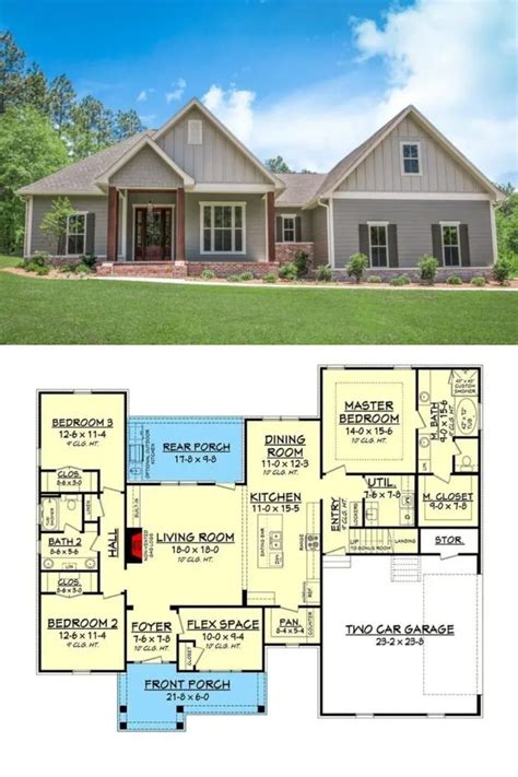 31 Farmhouse Craftsman House Plans in 2023 | Craftsman house plans ...