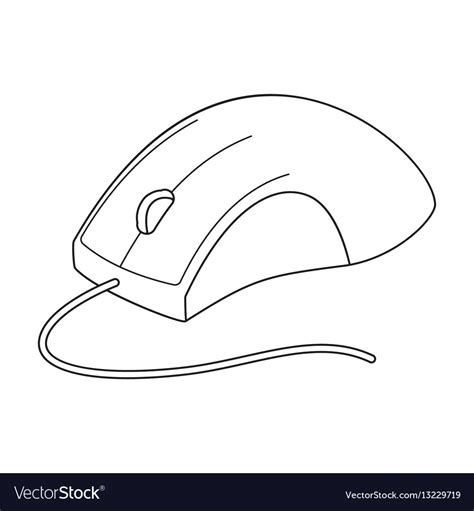 Computer mouse icon in outline style isolated Vector Image