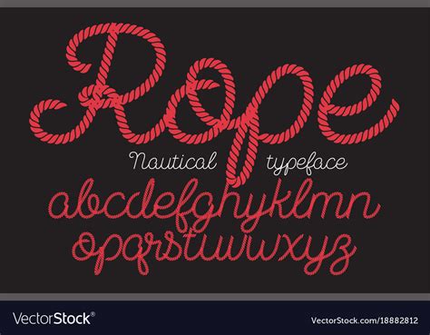 Rope alphabet font Royalty Free Vector Image - VectorStock