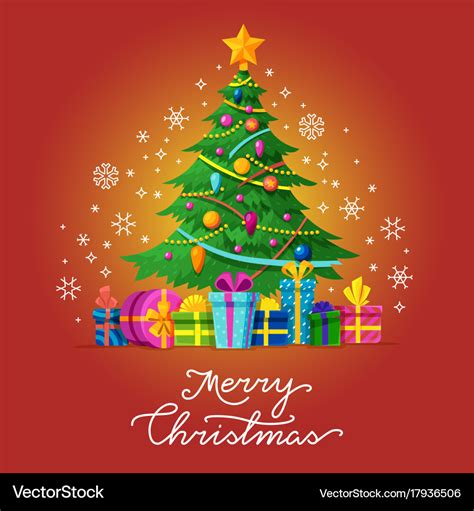 Merry christmas greeting card with xmas Royalty Free Vector