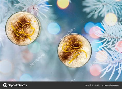 Classic Eggnog Traditional Creamy Christmas Cocktail Stock Photo by ...