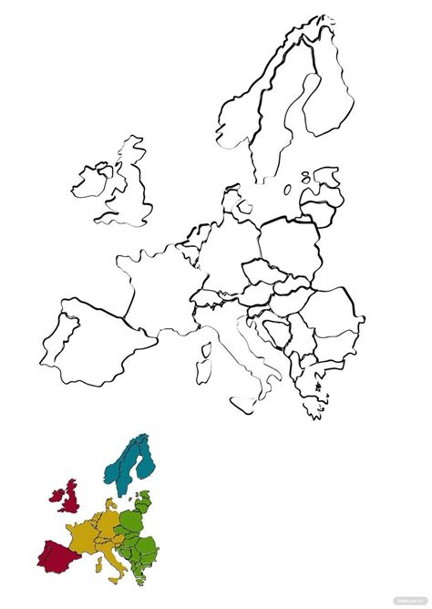 Free Minimalist Europe Map Coloring Page - PDF | Template.net