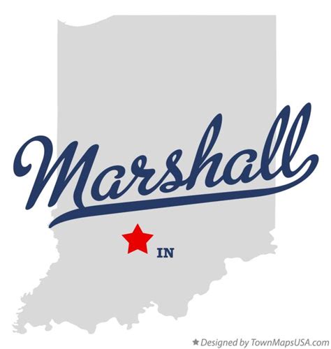 Map of Marshall, Lawrence County, IN, Indiana