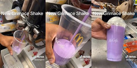 McDonald’s Worker Shows Off New Grimace Shakes