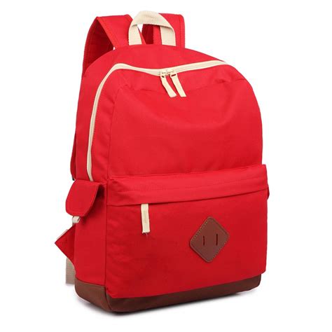 E1664 - Large Unisex Polyester School Backpack Red