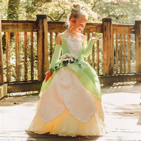 CQDY Princess Tiana Costume for Girls Princess Tiana Dress and the Frog ...