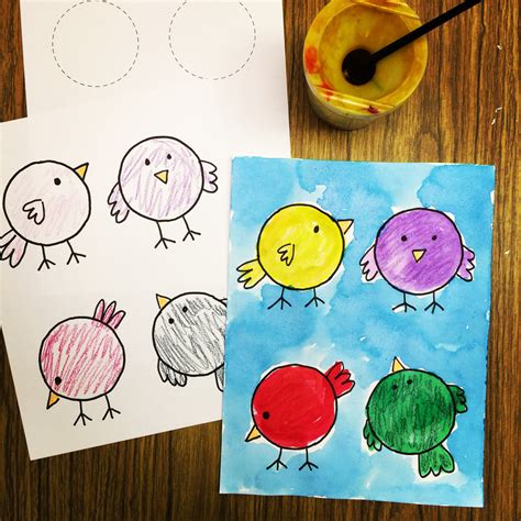 PreK Painting, Little Birdies - Art Projects for Kids