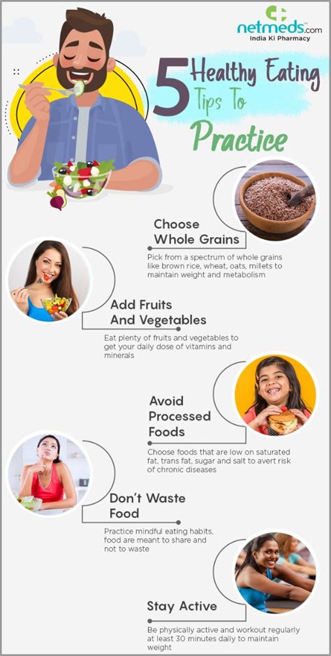 5 Successful Healthy Eating Habits To Practice - Infographic