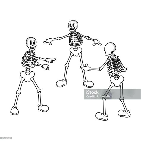 3 Halloween Skeletons Meme Vector Characters Isolated Illustration ...