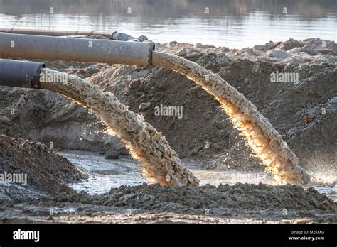 industrial effluent, pipeline discharging liquid industrial waste into ...