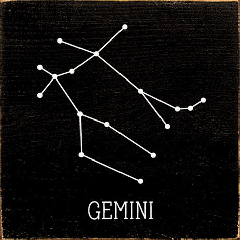 Gemini Constellation Zodiac 7x7 Wood Sign - Country Marketplace