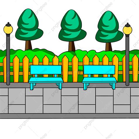 Gambar Clipart Taman Hijau, Taman, Seni Klip, Pohon PNG Transparan ...