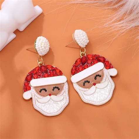 Santa Claus Earrings Christmas Earrings Santa Accessories - Etsy