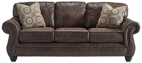 Benchcraft Breville 8000338 Faux Leather Sofa with Rolled Arms and ...