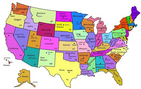 Usa Map With State Abbreviations