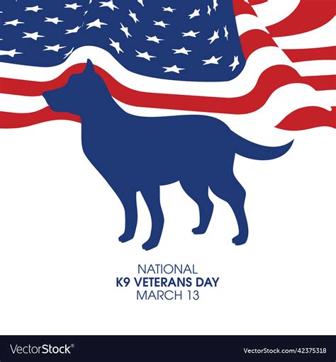 National k9 veterans day Royalty Free Vector Image