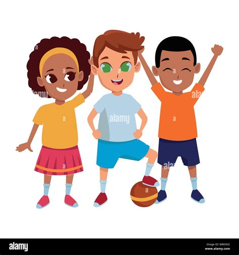 Little kids having fun and smiling cartoons Stock Vector Image & Art ...