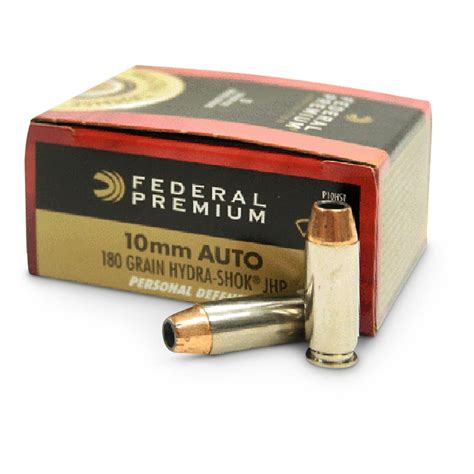 Federal Hydra-Shok, 10mm, Hollow-Point, 180 Grain, 60 Rounds - 224868 ...