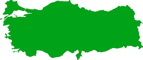 Green colored Turkey outline map. Political turkish map. Vector ...