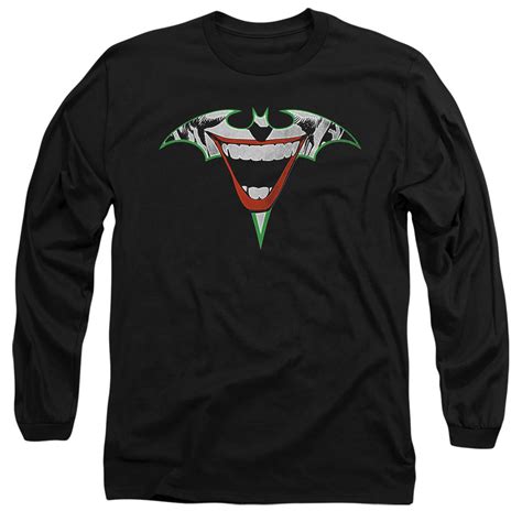 Batman Long Sleeve Shirt - Joker Bat Logo - NerdKungFu