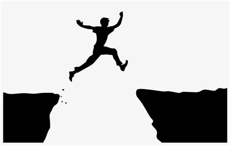 Onlinelabels Clip Art - Man Jumping From Cliff To Cliff - 1000x668 PNG ...