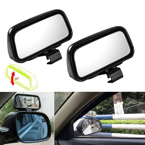 Xotic Tech Blind Spot Mirror, 2 Pcs Black Rectangle Wide Adjustable ...