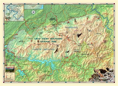 Great Smoky Mountains National Park Wall Map | Maps.com.com