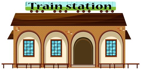 A train station on white background 419799 Vector Art at Vecteezy