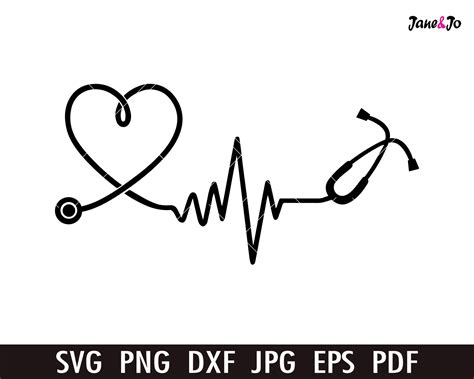 Heart Stethoscope Svg, Nurse Vector Cut File For Cricut, Silhouette ...