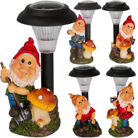 Solar Powered Outdoor LED Garden Gnome Ornament Decoration Light ...