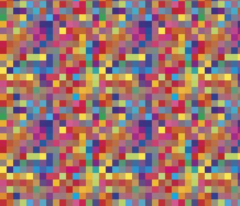 Rainbow Pixel Pattern fabric - hippygiftshop - Spoonflower