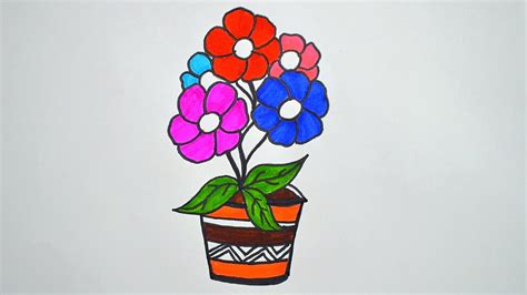 Easy Colorful Flower Drawing | Best Flower Site