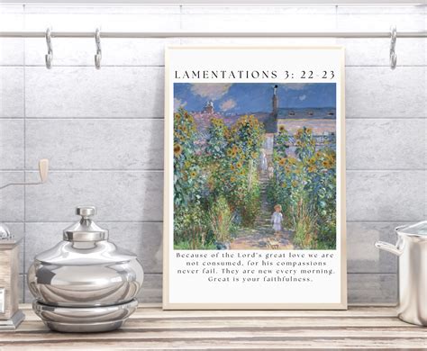 Bible Verse Wall Poster Lamentations 3: 22-23 Scripture Wall - Etsy