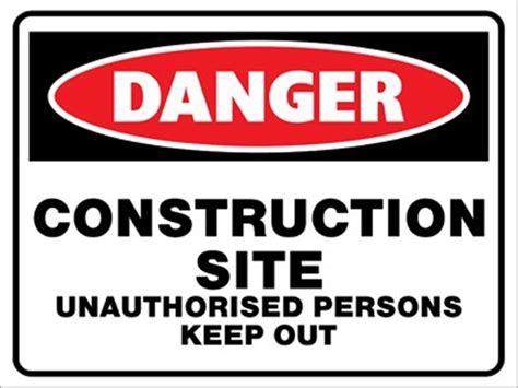 (2 X SIGNS) DANGER CONSTRUCTION SITE KEEP OUT - POLYPROPYLENE SIGN ...