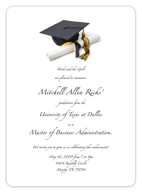 44+ College Graduation Party Invitation Wording Samples Gif | US ...