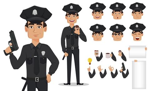 Police officer policeman cartoon character 2448477 Vector Art at Vecteezy