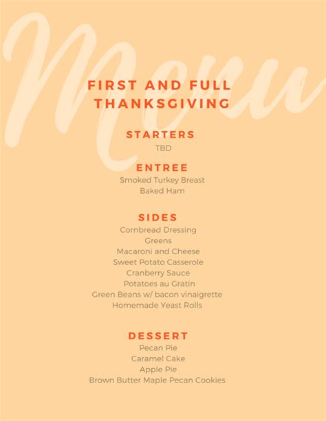 Thanksgiving Menu + Think-Ahead Tips - First and Full