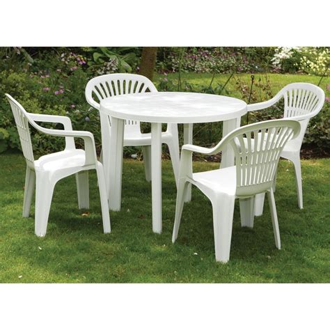 Plastic Patio Table And Chairs | Outdoor tables and chairs, Plastic ...