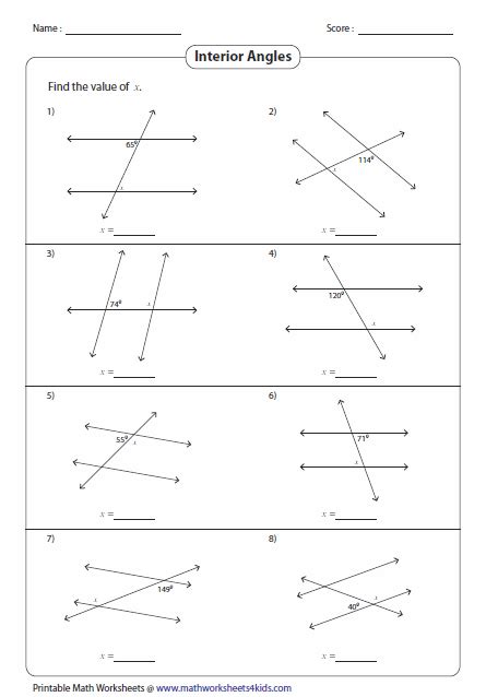 Alternate Interior And Exterior Angles Worksheet Pdf | Review Home Decor