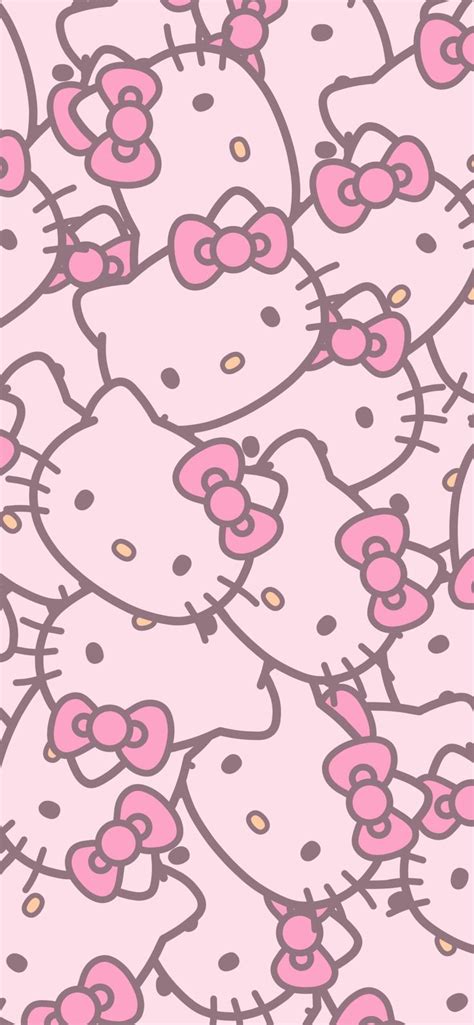 Hello Kitty Face Pattern Wallpaper