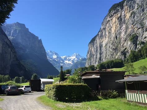 Camping Jungfrau In Lauterbrunnen by the Staubbach Waterfall