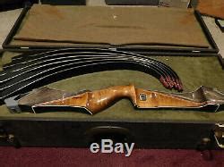 Vintage Signature Fred Bear Archery Takedown Recurve Bow With Case