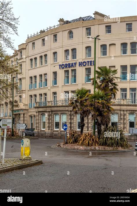 Street view with Torbay Hotel in Torquay, Devon, UK Stock Photo - Alamy