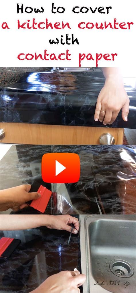 DIY Contact paper countertop tutorial for Kitchen | Faux marble ...