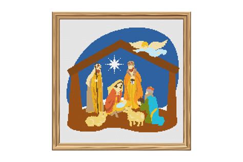 Nativity Scene Cross Stitch Pattern Graphic by Creative Fabrica ...