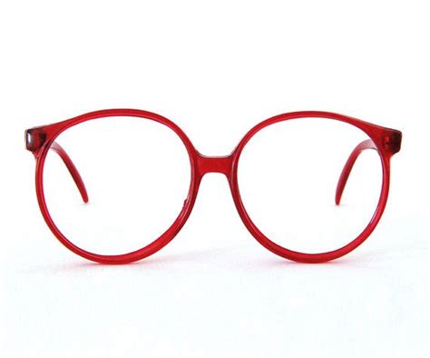 oversized round eyeglasses / translucent red frames | Round eyeglasses ...