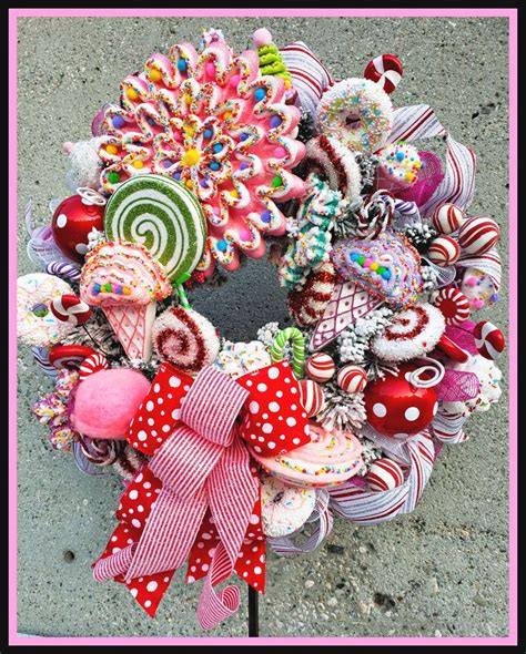 Festive Candy Cane Christmas Wreath