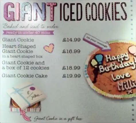 Millie's Cookies Menu, Menu for Millie's Cookies, New Town, Edinburgh ...