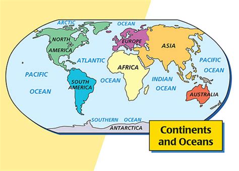 Continents And Oceans Map Quiz Printable