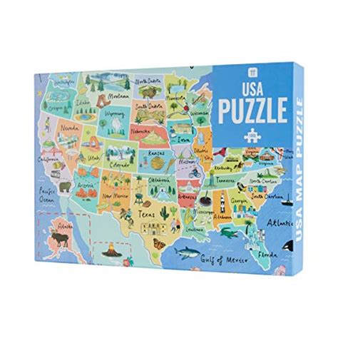 1000-piece USA Map Jigsaw Puzzle & Poster 50 States | Illustrated ...